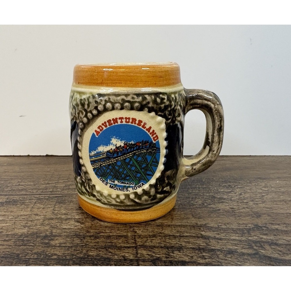 Vintage Adventureland Amusement Park Mini Beer Stein Mug Style Shot Glass Iowa